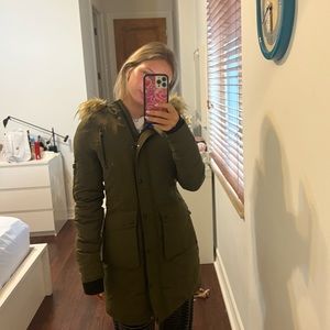 Celsius Premium Women’s Green Coat W/Faux Fur Hood